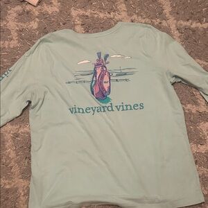 Vineyard Vines Mint Green Golf Graphic Long Sleeve